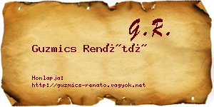 Guzmics Renátó névjegykártya